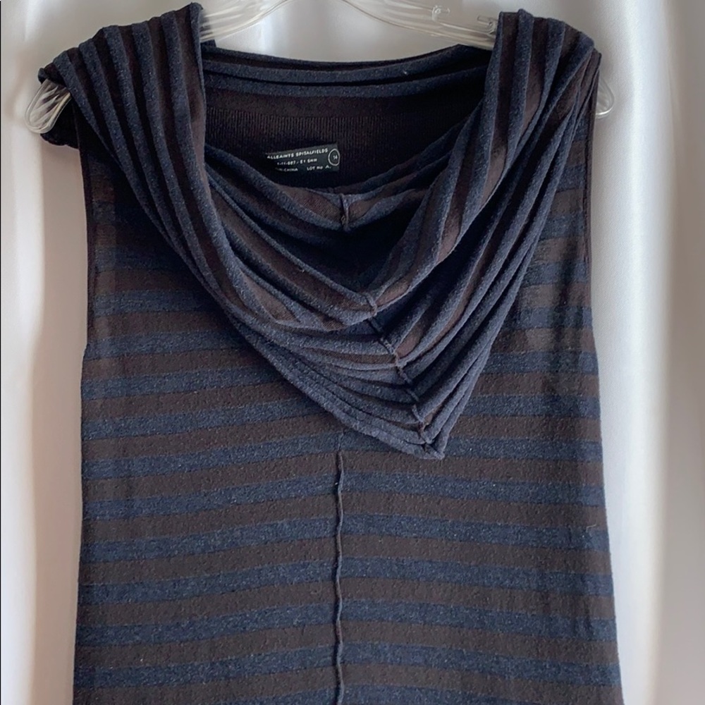 Allsaints Spitalfields tunic top with cowl